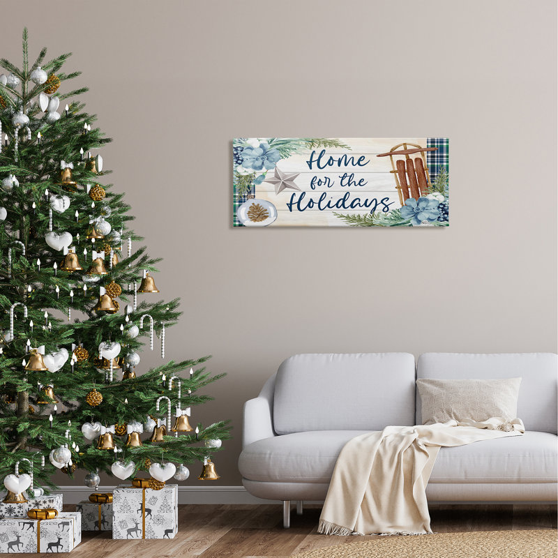 «Home For The Holiday», impression sur toile Tartan, H 17 po x l 40 po x P 1,5 po