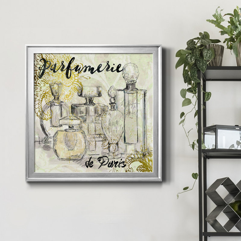 Parfumerie de Paris - Peinture sur toile encadrée, Toile encadrée argentée, H 24 po x l 24 po x P 1 po