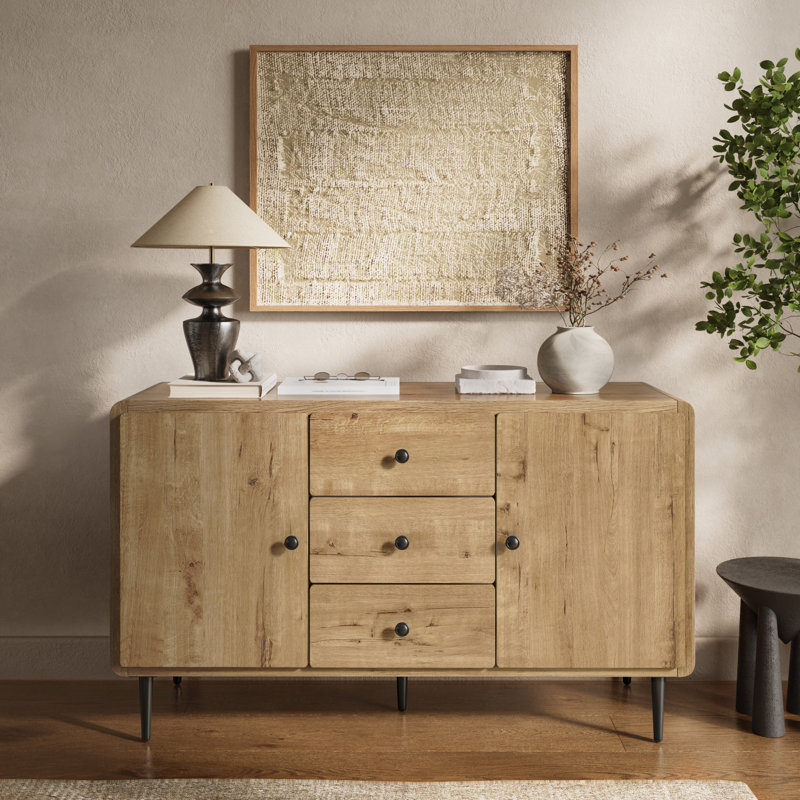 48.8'' Sideboard Buffet Cabinet, 2 Door 3 Drawer Storage Cabinet with Metal Legs