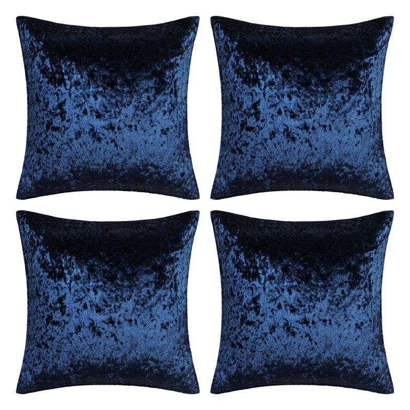 Velvet Reversible Throw Pillow, Dark Blue, 20" H x 20" W