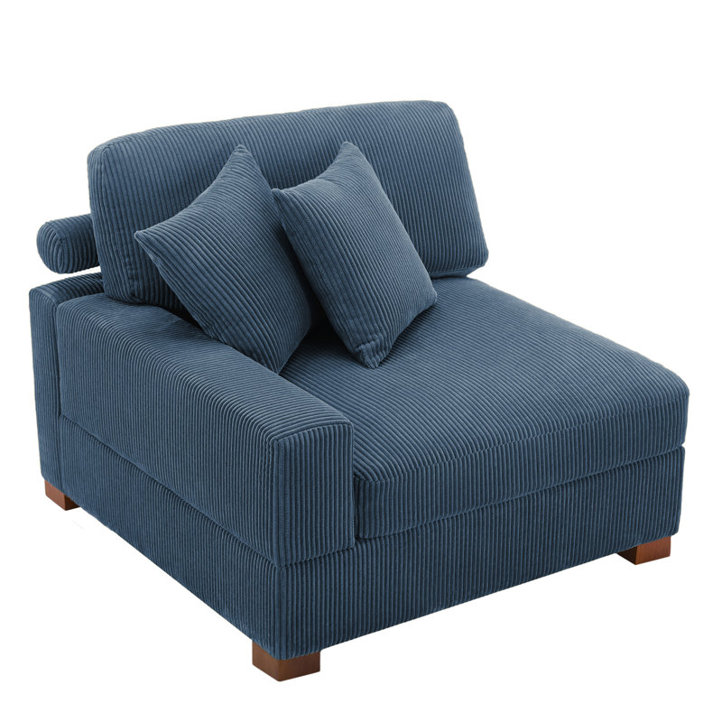 Upholstered Corduroy Armchair, Navy Corduroy