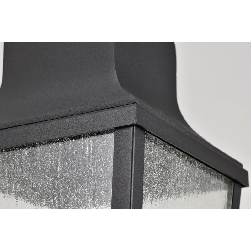 Alvyn - dessus de poteau 1 lumière - noir mat avec verre bullé transparent
