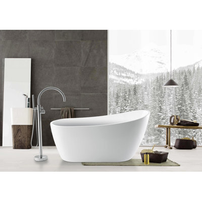 Lucinda 65.5'' x 28.37'' Soaking Acrylic Bathtub