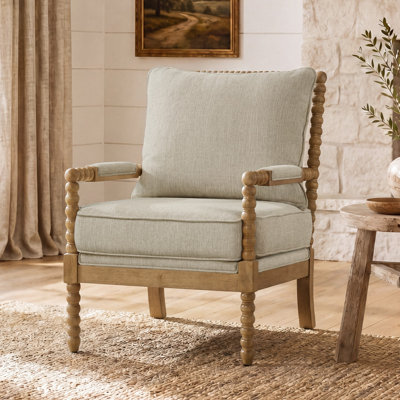 Fauteuil d'appoint en bois massif Millissa Farmhouse