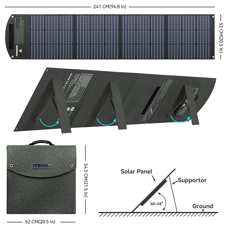 Panneau solaire portatif monocristallin