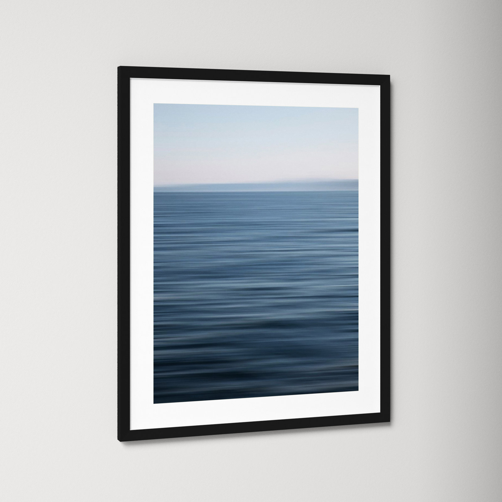 Abstract Blue Horizon Photo Print, 29.12" H x 23.12" W x 0.88" D, Black Framed Paper