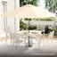Ensemble de salle à manger d'extérieur pour patio 5 pièces, 4 chaises empilables et une table ronde de 40,6 po avec trou de parasol réglable, matériau résistant aux intempéries, arrangement de sièges pour la pelouse, épissure en métal-1185089094