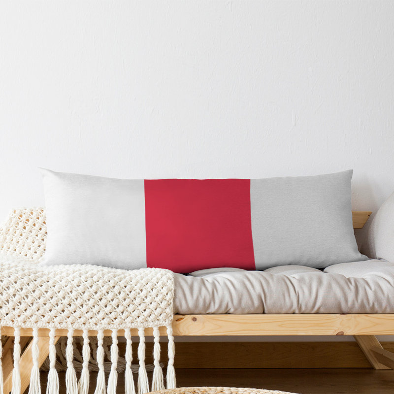Polyester Medium Pillow, White/Red Middle, Pittsburgh 