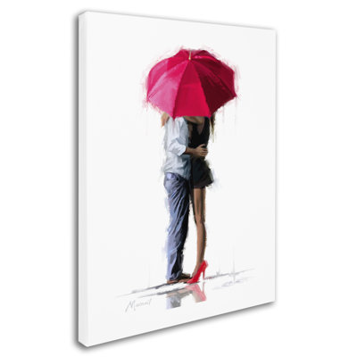 'Red Umbrella' Print on Canvas