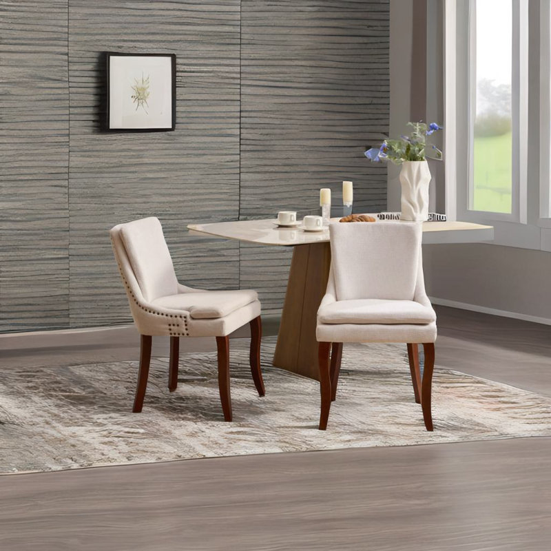 Ensemble de 2 chaises de salle à manger, Beige