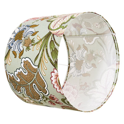 Ensemble d'abat-jour tambour 2 pièces, haut 13 po x bas 13 po x haut 10 po, abat-jour tambour moyen en lin, abat-jour de remplacement pour lampes de table, lampes sur pied, luminaire suspendu facile à assembler (motif floral foncé)