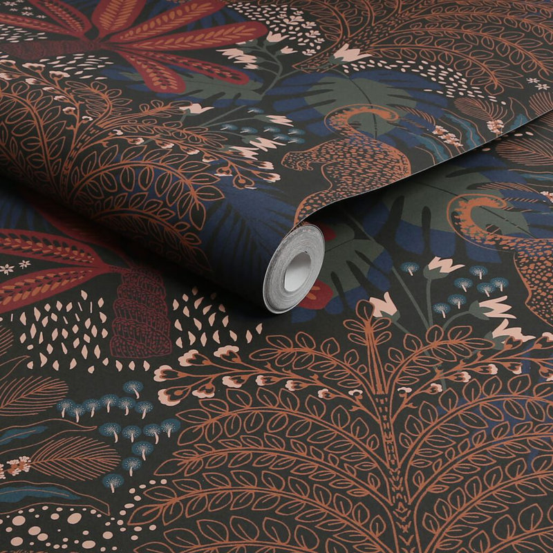 Envy Savannah Floral Wallpaper, Navy