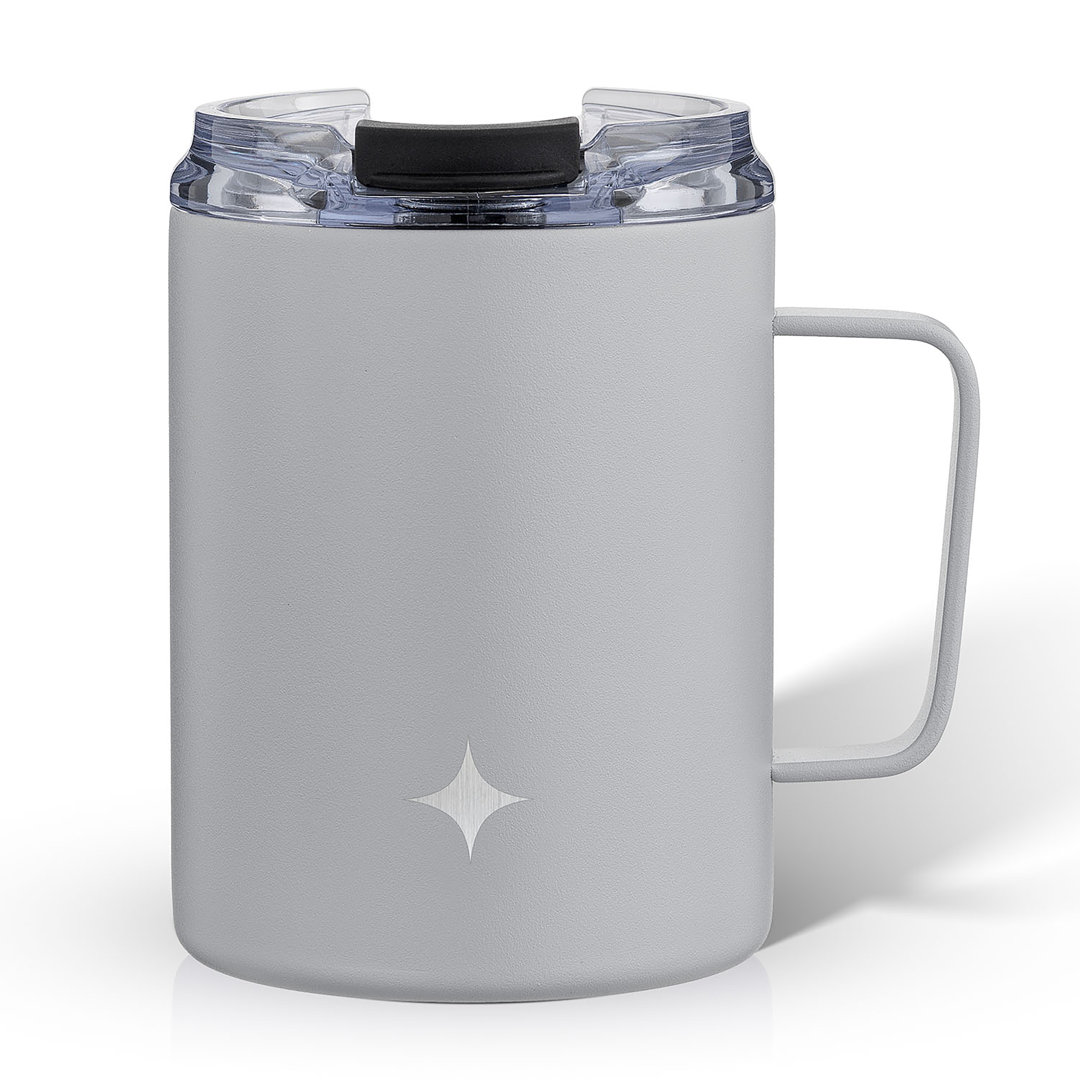 JoyJolt Coffee Mug with Handle and Flip Lid, 12oz. JoyJolt 