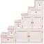 Unité de tiroir de style campagnard en bois massif de couleur lime blanche vieillie l 140 x P 42 x H 142 cm. Fabriqué en Italie