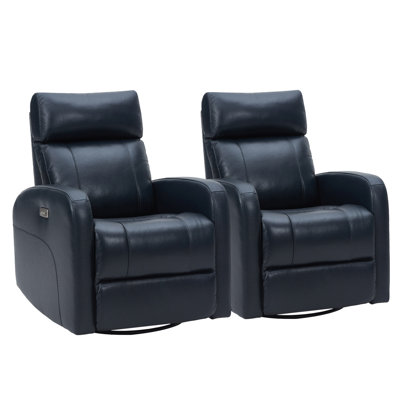 Fauteuil inclinable électrique pivotant en cuir véritable Corvin