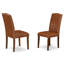 L'ensemble de table de cuisine 9 pièces comprend une table de salle à manger rectangulaire avec feuille papillon et 8 chaises parsons en simili cuir brun, acajou-427462048-427462049-476910620