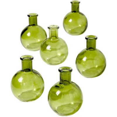 Ensemble de 6 vases de table en verre intérieur/extérieur Pendaray