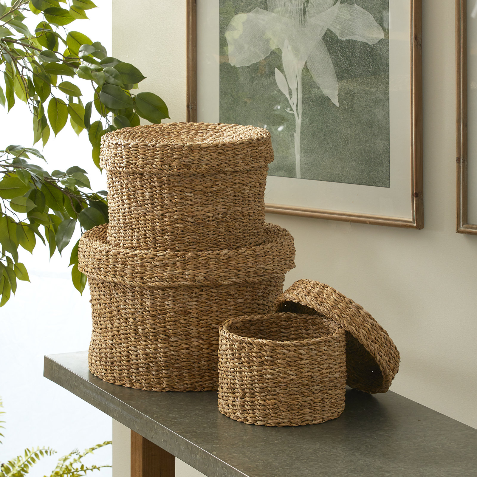 Charton Handmade Seagrass Basket - Set of 3