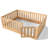 Floor Bed with High Fence for Kids, Solid Wood Kids Montessori Bed with Door, low-profile and No Box Spring Needed Design-525008631-525008632