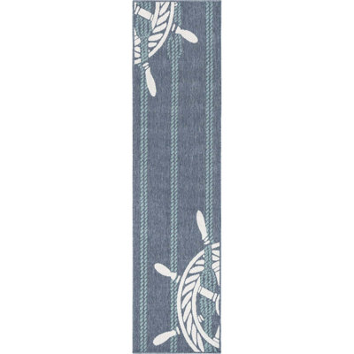 Tapis bleu marine intérieur / extérieur Bethzy