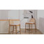 Tabourets modernes avec dossier en rotin et structure en bois Emington-574172686-574172685