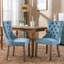 Chaise de salle à manger en bois massif avec assise en velours bleu, pieds et support confortables Sw2001lb-482511619