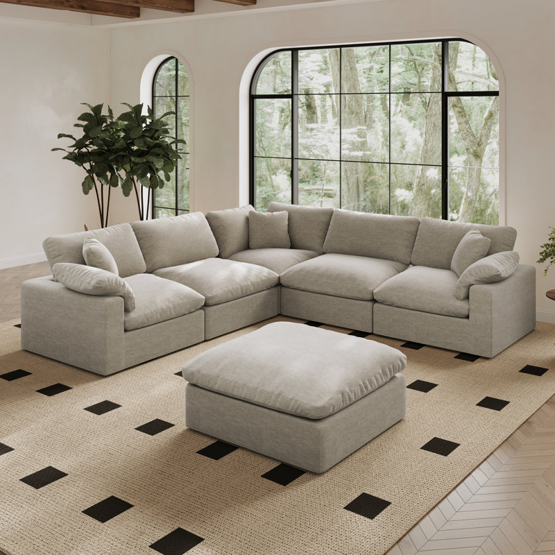 Canapé modulaire surdimensionné Cloud, Polyester gris clair