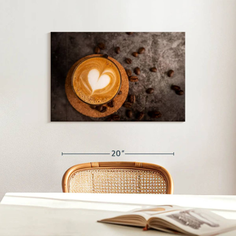 Yarlin Heart On Latte, 16" H x 24" W