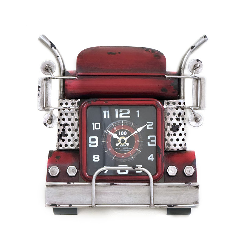Horloge murale camion rouge