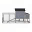 Poulailler portatif mobile avec nichoir, chambre à coucher, course, fenêtre, panneau solaire, portes, plateau coulissant, roues, enclos extérieur pour petits animaux, gris avec motifs colorés-1186189637