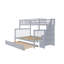 Twin Over Full Stairway Bunk Bed With Trundle,Gray-1433304846