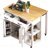47 Inch Kitchen Island With Extendable Dining Table, Rubber Wood Veneer Kitchen Table With Internal Storage Rack, Power Outlet, Kitchen Island With Storage 2 Drawers 2 Cabinet-254801965