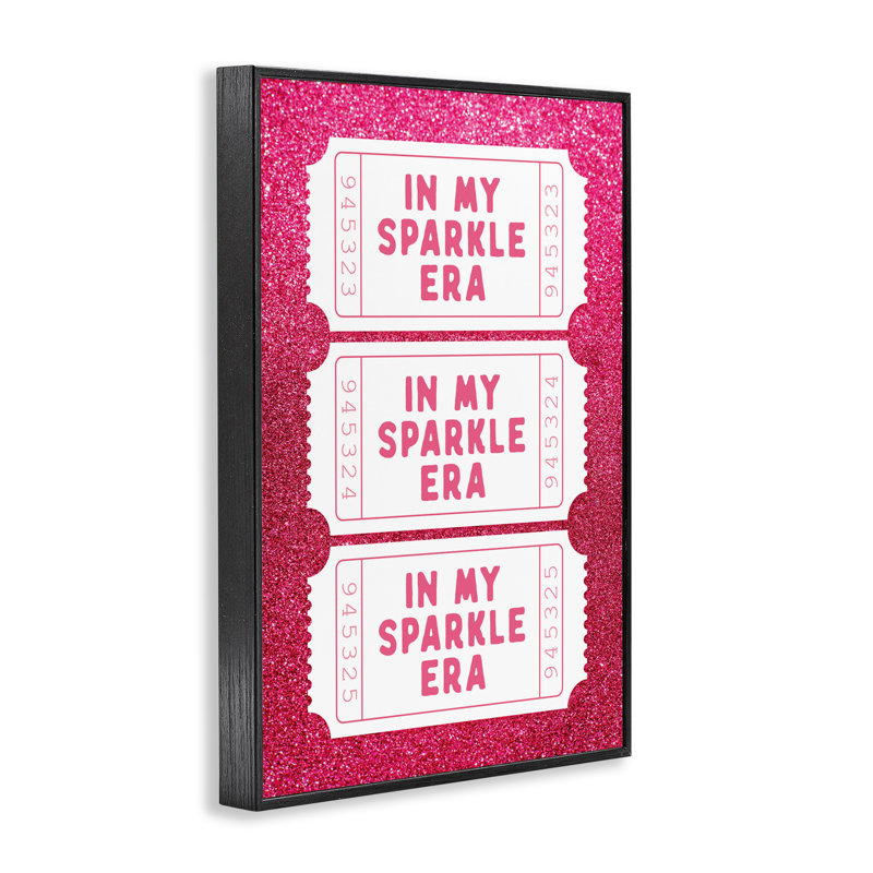 In In Sparkle Era billets, giclée encadrée, design par lettré et doublé, Giclée encadrée noir minuit, H 24 po x l 16 po