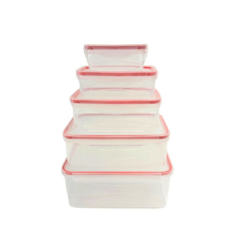 Contenant alimentaire Dammien - ensemble de 5, Rouge