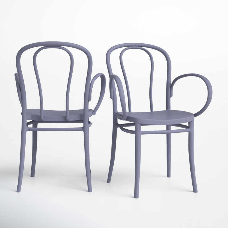 Chaise d'appoint empilable pour patio Farrah, Gris foncé