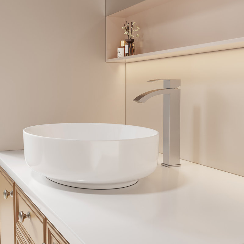 Robinet de lavabo pour salle de bain à poignée simple 11,21 po certifiée CUPC par deux (finition nickel brossé)