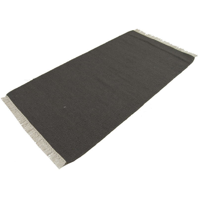 Beckner Solid Colour Flatweave 70cm X 140cm Area Rug