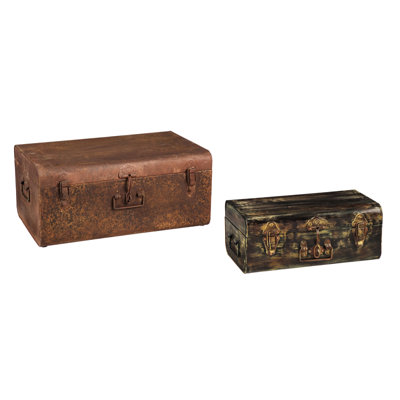 Mccutchen 2 Piece Metal Vintage Trunk