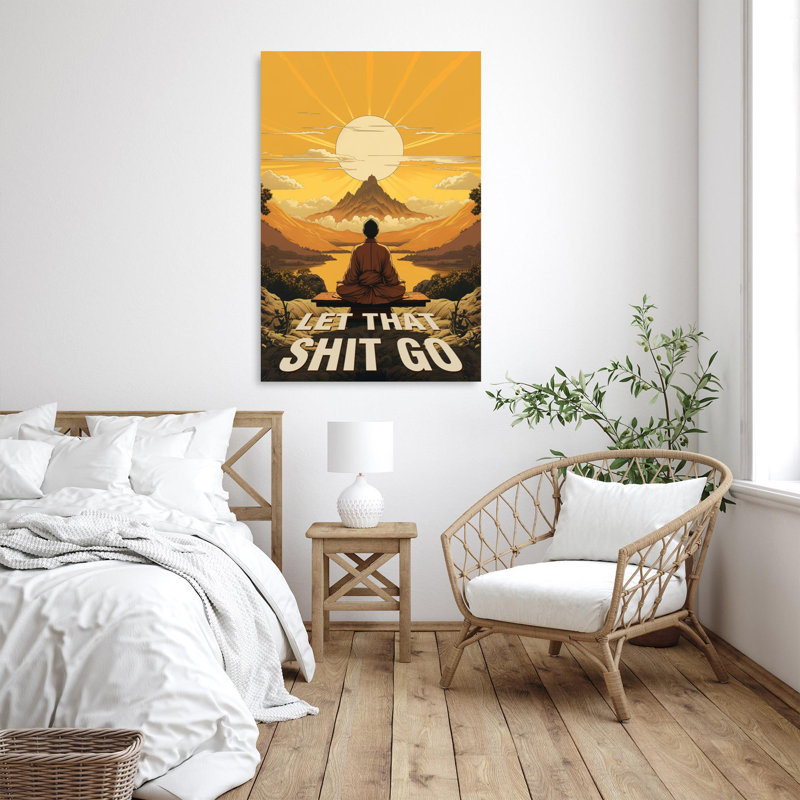 «Garfinkel Yoga Let That Shit Go On», impression sur toile, H 20 po x l 16 po x P 1,25 po