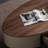 Oval solid wood coffee table-1946323595