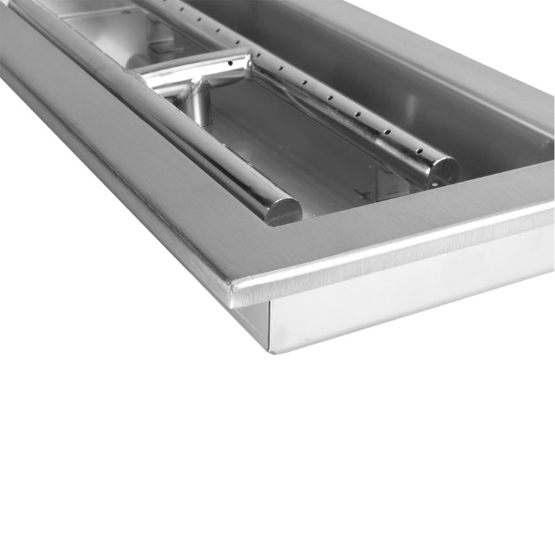 Brûleur de foyer rectangulaire 18 po x 6 po avec poêle en acier inoxydable