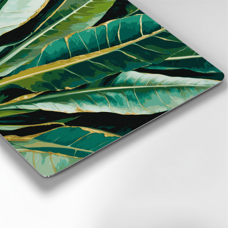 «Hawaiian Taro Leaves», art mural en métal vert, H 16 po x l 20 po