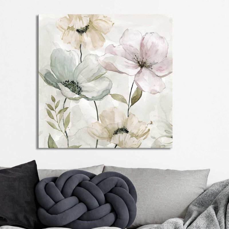 «Garden I», reproduction de peinture à l'aquarelle, H 18 po x l 18 po x P 1 po, Toile tendue