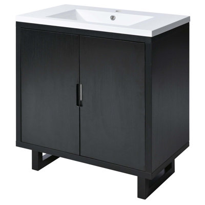 Meuble-lavabo de salle de bain avec lavabo et 2 portes
