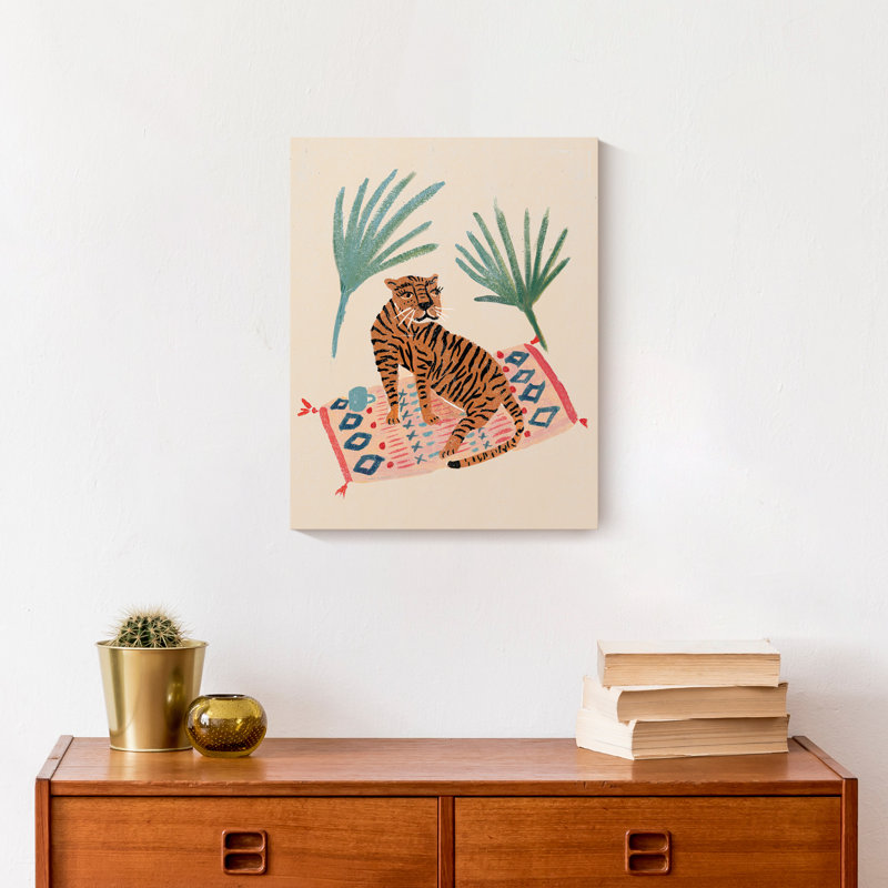 Reproduction de tigre sur toile, H 14 po x l 11 po x P 1,25 po