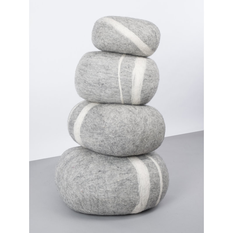 Hugo 50cm Wide Oval Pouffe Ottoman, Light Grey