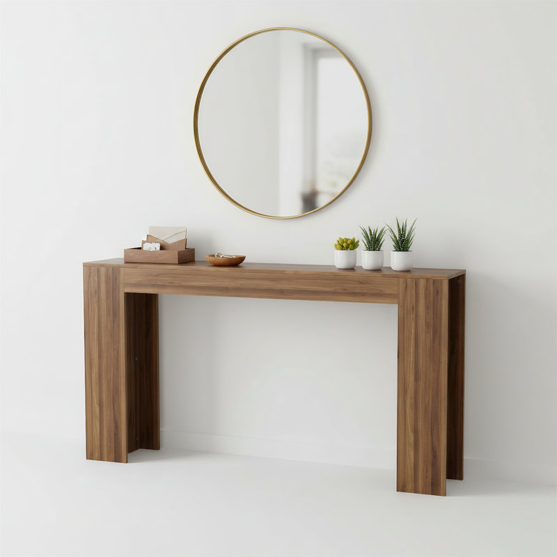 62.99-inch Sofa Side Table, An Extra-long Entryway Table Suitable For Living Rooms, Hallways, Entryways, Or Foyers, Walnut