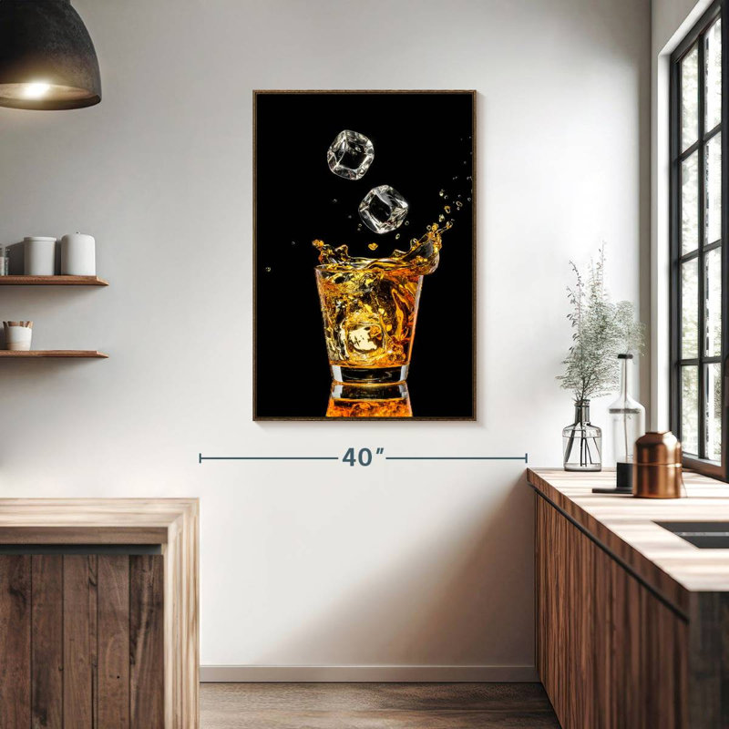 Whisky et glaçons, 27" x 40", Floating Frame Walnut