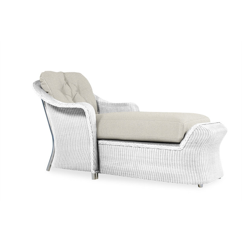Reflections Outdoor Chaise Lounge, White, Beach Navy