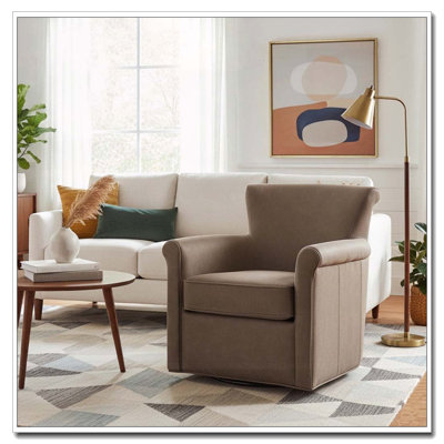 Fauteuil d'appoint pivotant en similicuir